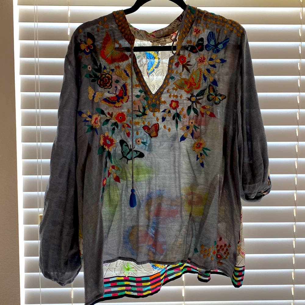 Johnny Was Embroidered Blouse